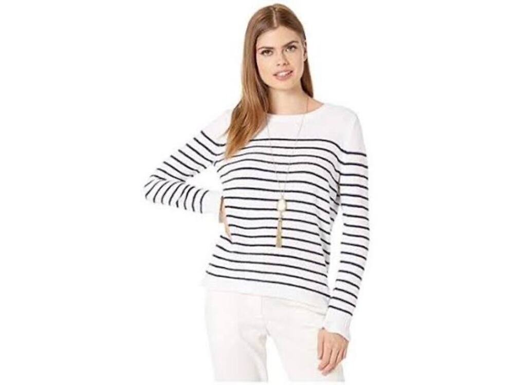 Lilly Pulitzer Calloway Sweater White‎ Navy Blue Stripe Size XS Nautical NWT